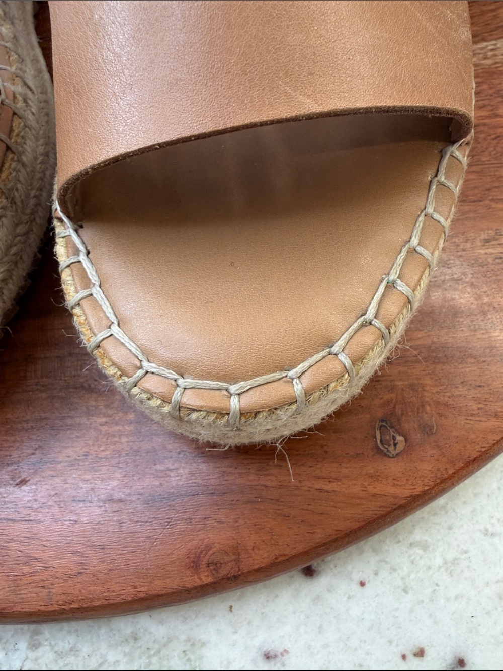 Franco Sarto Tan Espadrille Platform Sandals with Ankle Strap - Picture 3 of 6